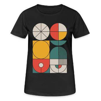 Composition des formes géométriques Bauhaus - T-shirt respirant Femme - noir - Devant - AI Model Female 172 light (172cm)