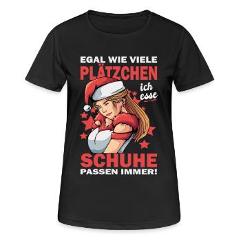 Weihnachtsgeschenk Frauen Plätzchen Lustig Idee - Frauen T-Shirt atmungsaktiv - Schwarz - Vorne - AI Model Female 172 light (172cm)