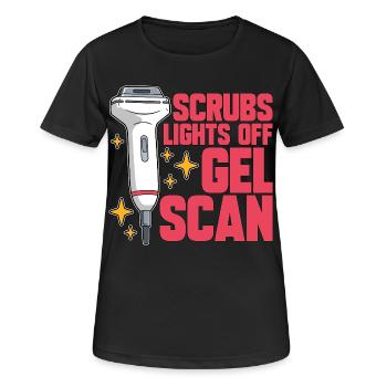 L’échographiste gommage les lumières éteintes Gel Scan Échographie - T-shirt respirant Femme - noir - Devant - AI Model Female 172 light (172cm)