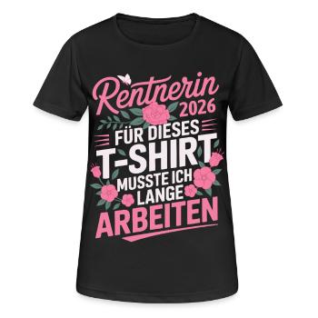 Pensioner 2026 - Women's Breathable T-Shirt - black - Front - AI Model Female 172 light (172cm)