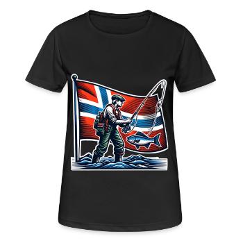 Norway Angler Fishing - T-shirt respirant Femme - noir - Devant - AI Model Female 172 light (172cm)