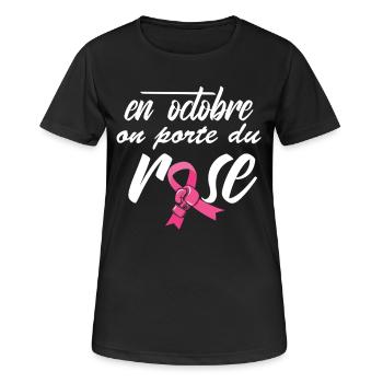 Pink October 2025 Breast Cancer Awareness - Women's Breathable T-Shirt - black - Front - AI Model Female 172 light (172cm)