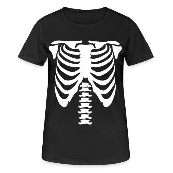 Skelett-Torso - Frauen T-Shirt atmungsaktiv - Schwarz - Vorne - AI Model Female 172 light (172cm)