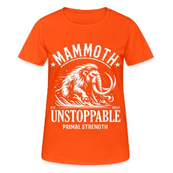 Mammoth Design – Primal Strength - Women's Breathable T-Shirt - neon orange - Front - AI Model Female 172 dark (172cm)