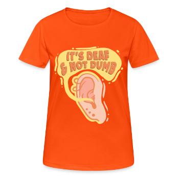 Deaf Deaf Hearing Impairment - Women's Breathable T-Shirt - neon orange - Front - AI Model Female 172 dark (172cm)