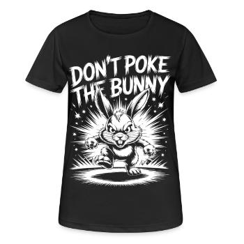 Warnung vor dem aggressiven Kaninchen - Frauen T-Shirt atmungsaktiv - Schwarz - Vorne - AI Model Female 172 light (172cm)