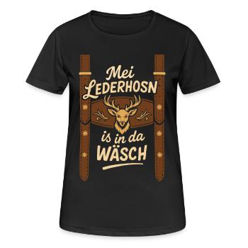 Trachtenshirt Herren Trachten T-Shirt Lederhose - Frauen T-Shirt atmungsaktiv - Schwarz - Vorne - AI Model Female 172 light (172cm)