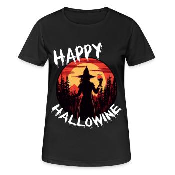 Tenue de fête vintage de vin d’Halloween - T-shirt respirant Femme - noir - Devant - AI Model Female 172 light (172cm)