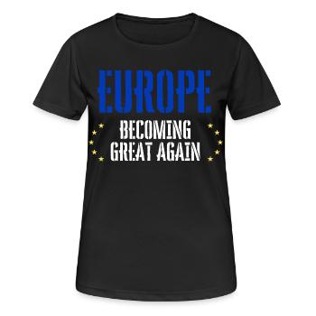 EUROPA wird wieder groß - Frauen T-Shirt atmungsaktiv - Schwarz - Vorne - AI Model Female 172 light (172cm)