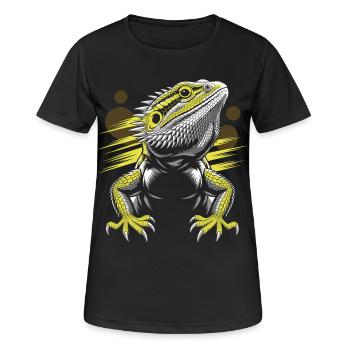 Tête de dragon dragon barbu lézard - T-shirt respirant Femme - noir - Devant - AI Model Female 172 light (172cm)