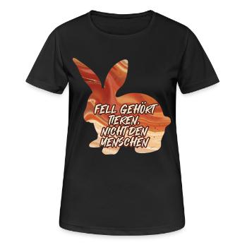 Tierschutz PELZ GEHÖRT DEN TIEREN Lustiges - Frauen T-Shirt atmungsaktiv - Schwarz - Vorne - AI Model Female 172 light (172cm)