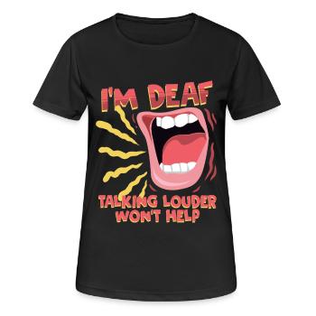 Deaf Deaf Hearing Impairment - Women's Breathable T-Shirt - black - Front - AI Model Female 172 light (172cm)