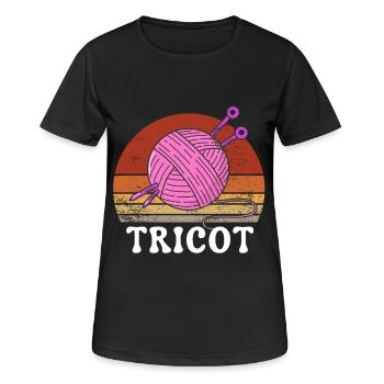 TRICOT VINTAGE RETRO - T-shirt respirant Femme - noir - Devant - AI Model Female 172 light (172cm)