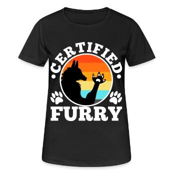 Fourrure certifiée - T-shirt respirant Femme - noir - Devant - AI Model Female 172 light (172cm)