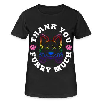 Merci beaucoup furry - T-shirt respirant Femme - noir - Devant - AI Model Female 172 light (172cm)