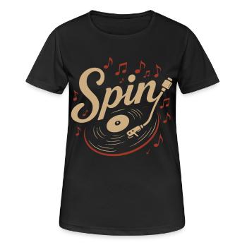 Faites tourner des disques vinyles pour les amateurs de musique, ambiance rétro - T-shirt respirant Femme - noir - Devant - AI Model Female 172 light (172cm)