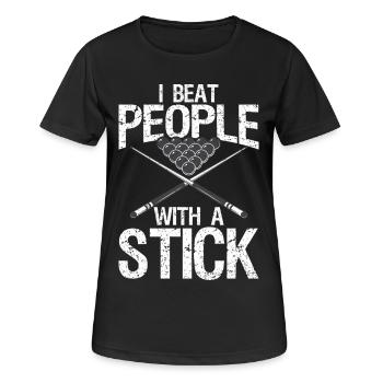 I bet people with a stick - Women's Breathable T-Shirt - black - Front - AI Model Female 172 light (172cm)