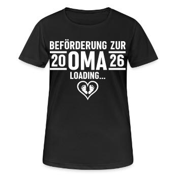 Beförderung zur Oma 2026 - Werdende Großmutter - Frauen T-Shirt atmungsaktiv - Schwarz - Vorne - AI Model Female 172 light (172cm)