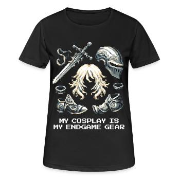 Mon cosplay = Endgame Gear | Cosplay, Escroquerie - T-shirt respirant Femme - noir - Devant - AI Model Female 172 light (172cm)