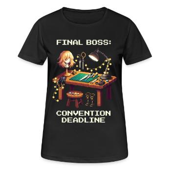 Endboss: Convention-Deadline | Cosplay - T-shirt respirant Femme - noir - Devant - AI Model Female 172 light (172cm)