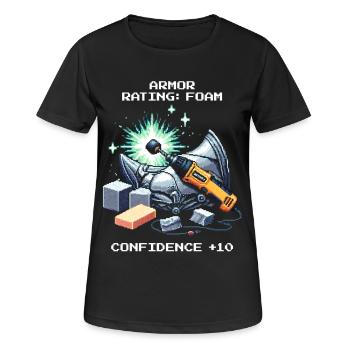 Statistique d’armure : Confiance +10 | Cosplay - T-shirt respirant Femme - noir - Devant - AI Model Female 172 light (172cm)