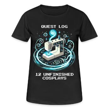 Journal de quête : 12 cosplays inachevés | Cosplay - T-shirt respirant Femme - noir - Devant - AI Model Female 172 light (172cm)