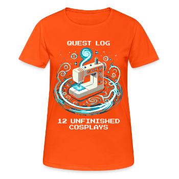 Journal de quête : 12 cosplays inachevés | Cosplay - T-shirt respirant Femme - orange néon - Devant - AI Model Female 172 dark (172cm)