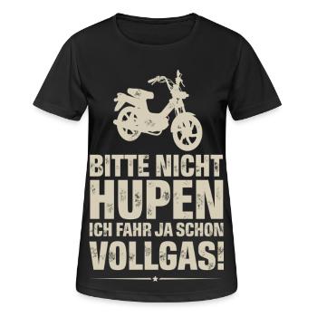 Mofa Mofafahrer - Frauen T-Shirt atmungsaktiv - Schwarz - Vorne - AI Model Female 172 light (172cm)