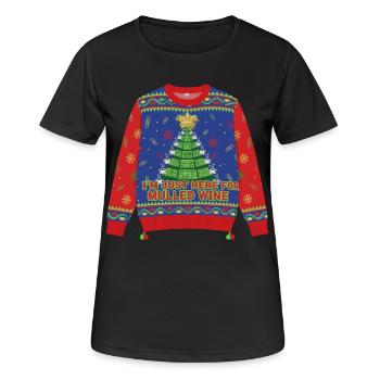 Ici pour le vin chaud - T-shirt respirant Femme - noir - Devant - AI Model Female 172 light (172cm)