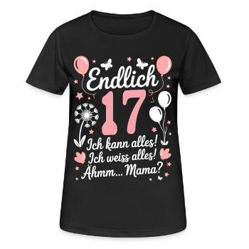 Enfin 17 Anniversaire 17 Ans Cadeau Fille - T-shirt respirant Femme - noir - Devant - AI Model Female 172 light (172cm)