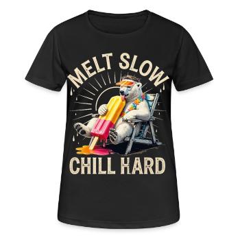Schmelz langsam Chill Harter Bär - Frauen T-Shirt atmungsaktiv - Schwarz - Vorne - AI Model Female 172 light (172cm)