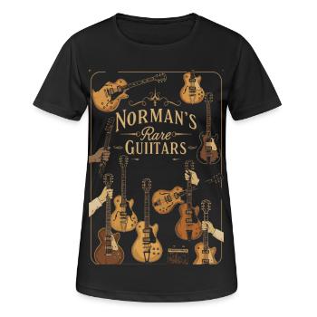 Guitares rares de Norman Illustration vintage - T-shirt respirant Femme - noir - Devant - AI Model Female 172 light (172cm)
