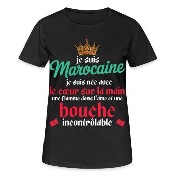 I am Moroccan Moroccan woman - Women's Breathable T-Shirt - black - Front - AI Model Female 172 light (172cm)