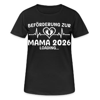 Werdende Mutter 2026 loading - Mama - Frauen T-Shirt atmungsaktiv - Schwarz - Vorne - AI Model Female 172 light (172cm)