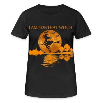 100 pour cent cette sorcière - T-shirt respirant Femme - noir - Devant - AI Model Female 172 light (172cm)