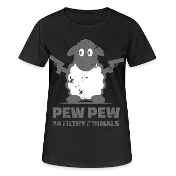 Mouton avec des fusils - T-shirt respirant Femme - noir - Devant - AI Model Female 172 light (172cm)
