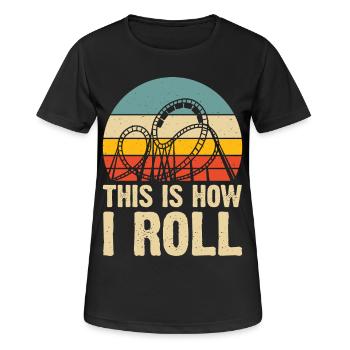 Achterbahn - Frauen T-Shirt atmungsaktiv - Schwarz - Vorne - AI Model Female 172 light (172cm)