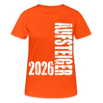 Aufsteiger 2026 Aufstiegstrikot Aufstieg 26 - Frauen T-Shirt atmungsaktiv - Neonorange - Vorne - AI Model Female 172 dark (172cm)