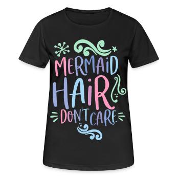 Les cheveux de sirène se fichent des couleurs pastel rétro des années 80 - T-shirt respirant Femme - noir - Devant - AI Model Female 172 light (172cm)