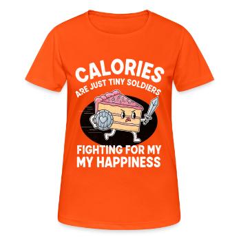 Cake Warrior Fight for Happiness - Women's Breathable T-Shirt - neon orange - Front - AI Model Female 172 dark (172cm)