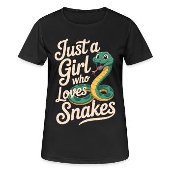 T-shirt Juste une fille qui aime les serpents - T-shirt respirant Femme - noir - Devant - AI Model Female 172 light (172cm)