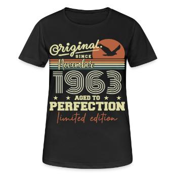 November 1963 Anniversary 1963 November 1963 - Women's Breathable T-Shirt - black - Front - AI Model Female 172 light (172cm)