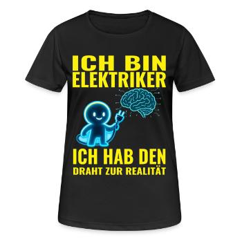 Elektrischer Geist mit Draht-Amongus - Frauen T-Shirt atmungsaktiv - Schwarz - Vorne - AI Model Female 172 light (172cm)