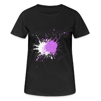 Aquarellartige Farbspritzer - Frauen T-Shirt atmungsaktiv - Schwarz - Vorne - AI Model Female 172 light (172cm)