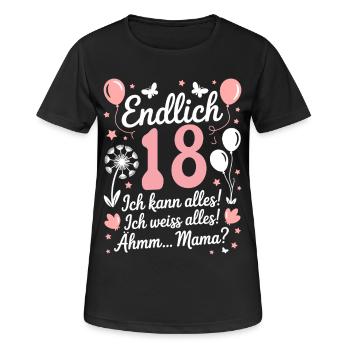 Enfin 18 anniversaire 18 ans cadeau dire - T-shirt respirant Femme - noir - Devant - AI Model Female 172 light (172cm)