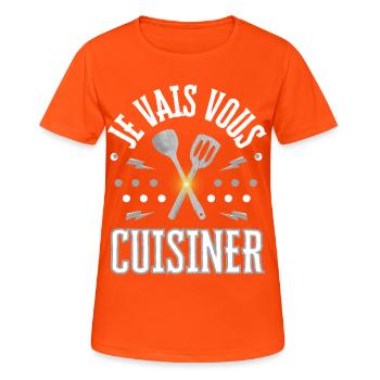 ICH KOCHE FÜR DICH - Frauen T-Shirt atmungsaktiv - Neonorange - Vorne - AI Model Female 172 dark (172cm)
