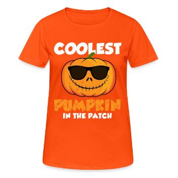 Coolest Pumpkin in the Batch Halloween - Women's Breathable T-Shirt - neon orange - Front - AI Model Female 172 dark (172cm)