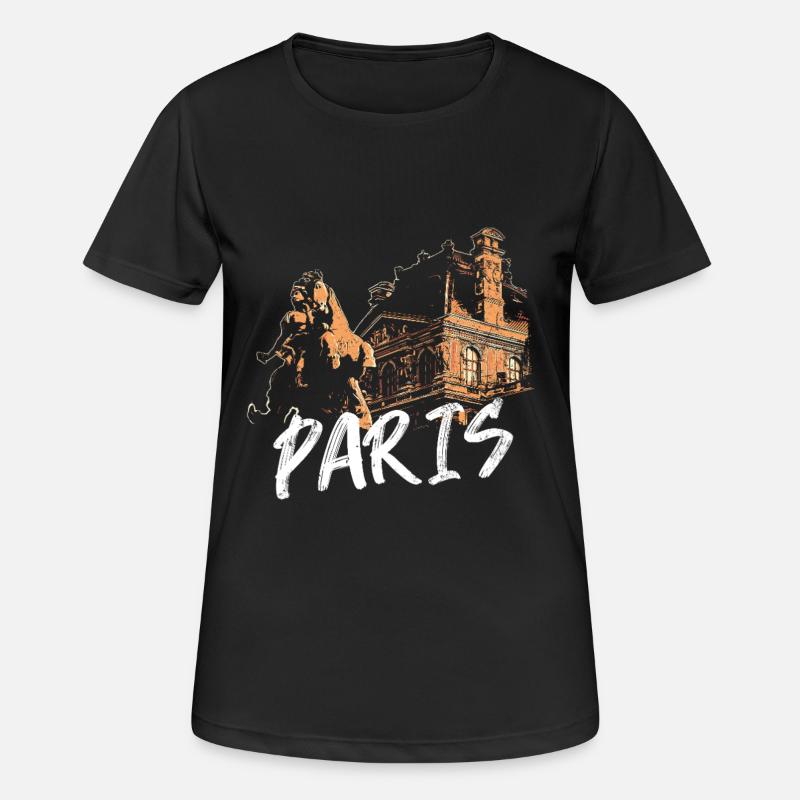 Paris architecture and statue - Women's Breathable T-Shirt - black