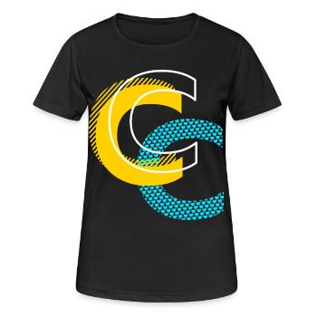Lettre initiale C - T-shirt respirant Femme - noir - Devant - AI Model Female 172 light (172cm)
