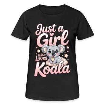 T-shirt Koala mignon pour filles et femmes - T-shirt respirant Femme - noir - Devant - AI Model Female 172 light (172cm)